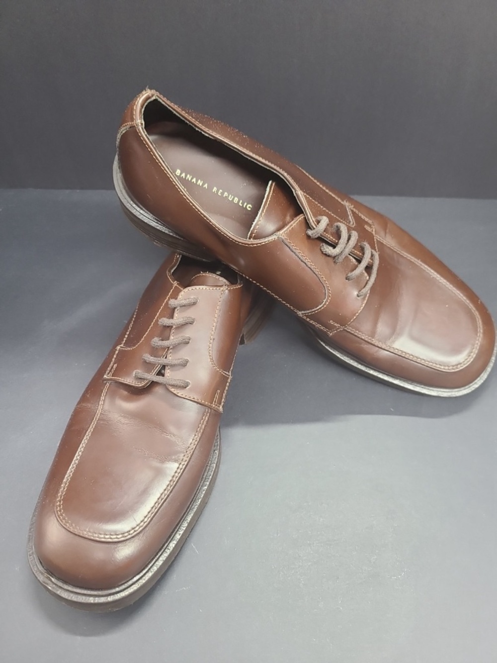 Banana Republic Men's Italian Leather Lace-up Brown Dress Shoe Size 8.5